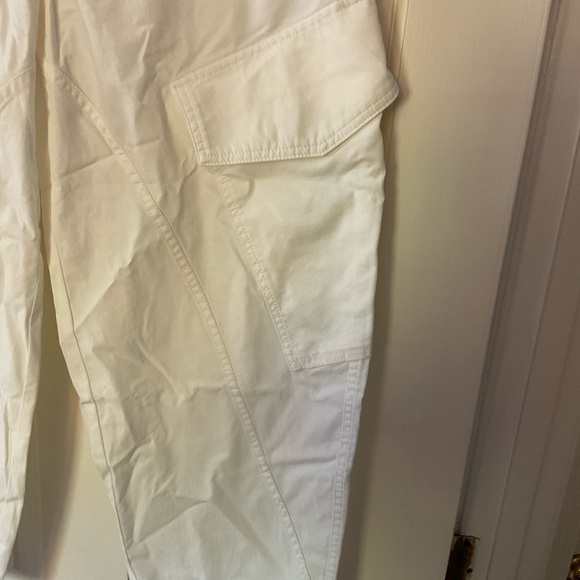Madewell The Petite Barrel-Leg Utility Pant in Garment-Dyed Twill White 8P NWT - Picture 9 of 14